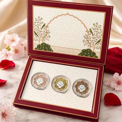 Lotus in Hand Silver Coin Set of 3 | 5g Each | 999 Pure Silver