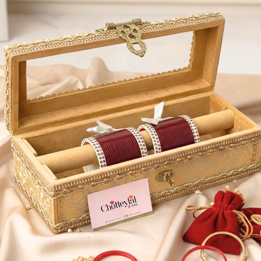 Traditional Golden Chooda Box for Wedding Ceremonies
