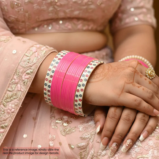 Pink Semi Pearl Chooda – Chotteylal & Sons Set of 11