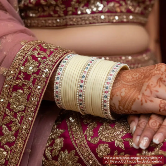 Semi Pearl Ivory Chooda Set of 21