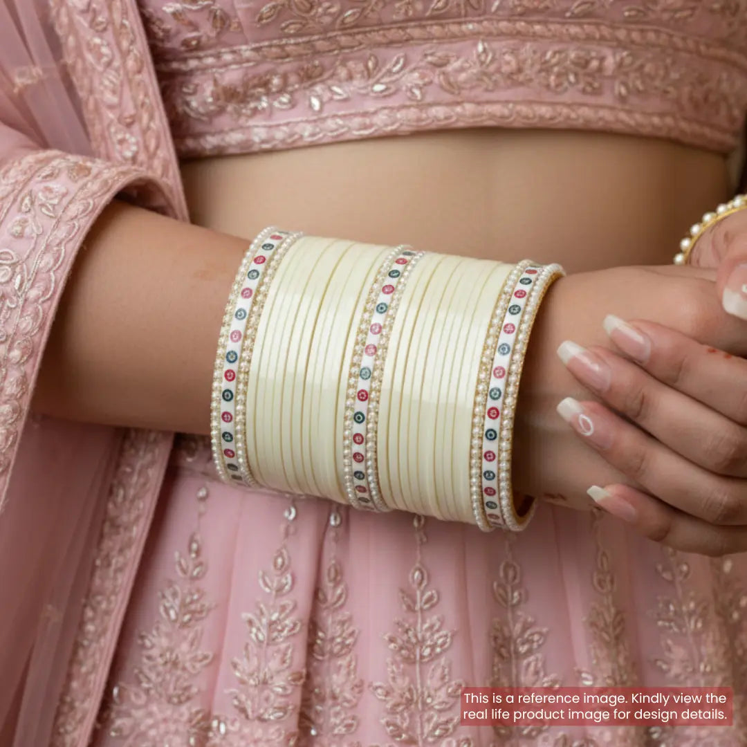 Semi Pearl Ivory Chooda Set of 31