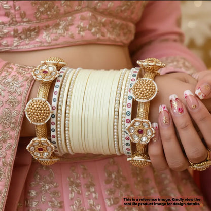 Semi Pearl Ivory Chooda Set of 15