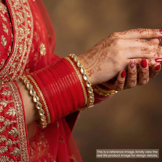 Semi Pearl Dark Maroon Chooda Set of 11