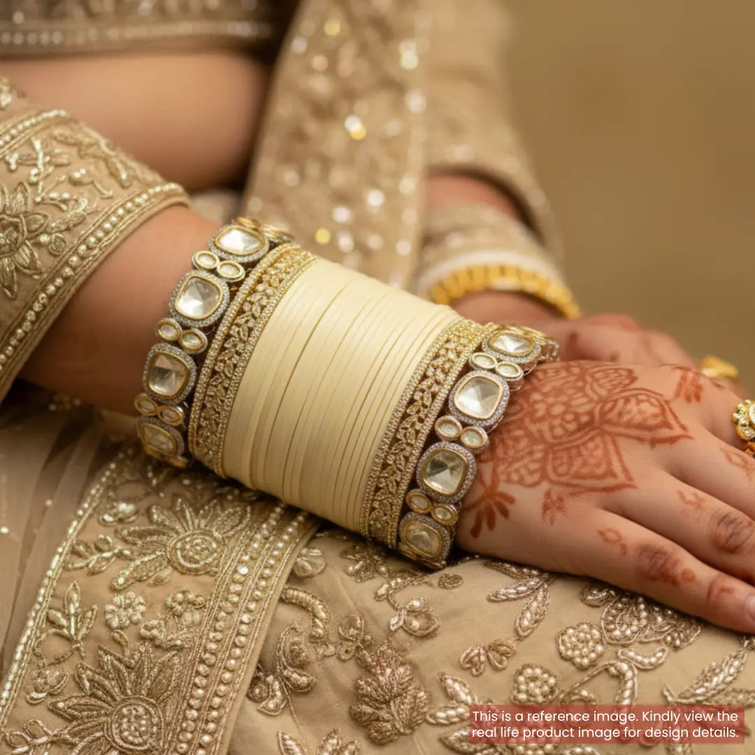 Semi Pearl Ivory Chooda Set of 21