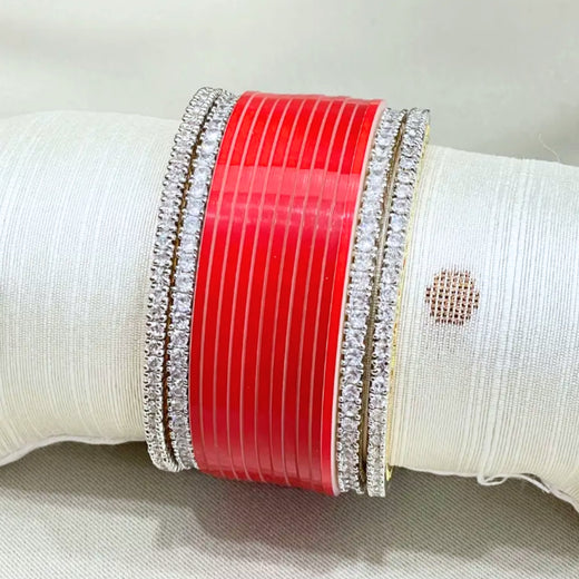 light red bridal chura