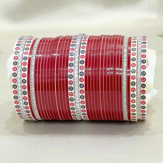 dark red brdal choora