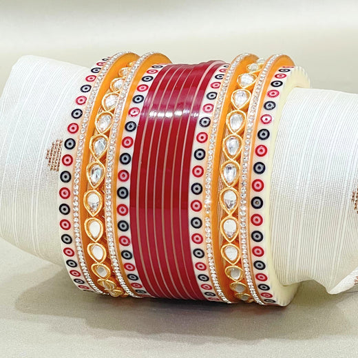 dark red bridal chura