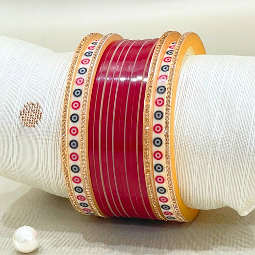 dark red bridal chura