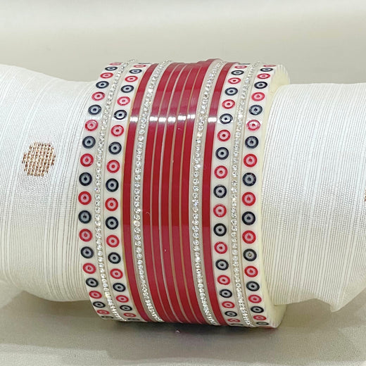 dark red bridal chura