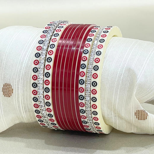 dark red bridal chura