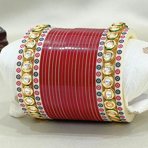dark red bridal chura