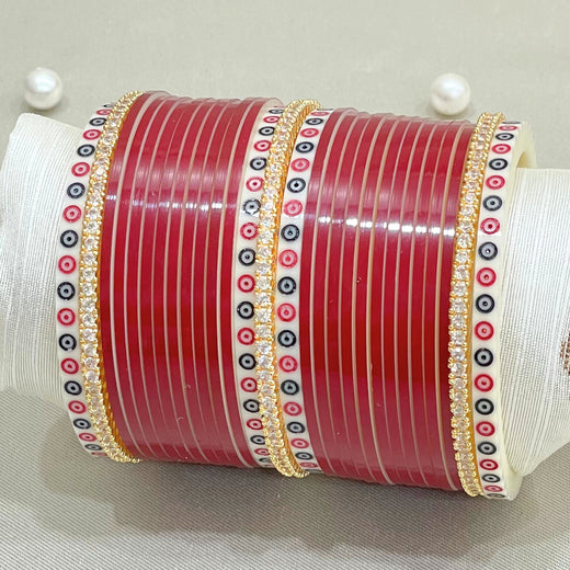 dark red bridal chura