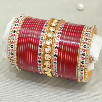 Pure Pearl Graceful Kundan Dark Red Chooda