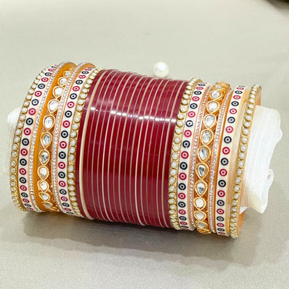 Pure Pearl Exquisite Kundan Dark Red Chooda