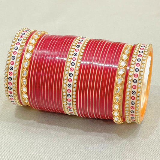 Pure Pearl Regal Kundan Dark Red Chooda