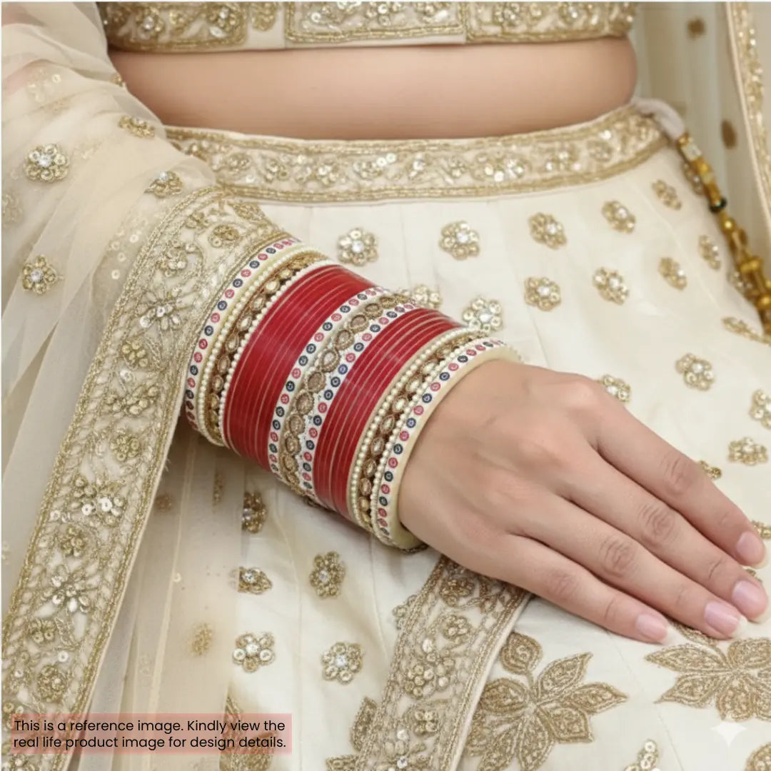 Pure Pearl Magnificient Stone Dark Red Chooda