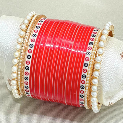 Pure Pearl Stunning Shimmer Red Chooda