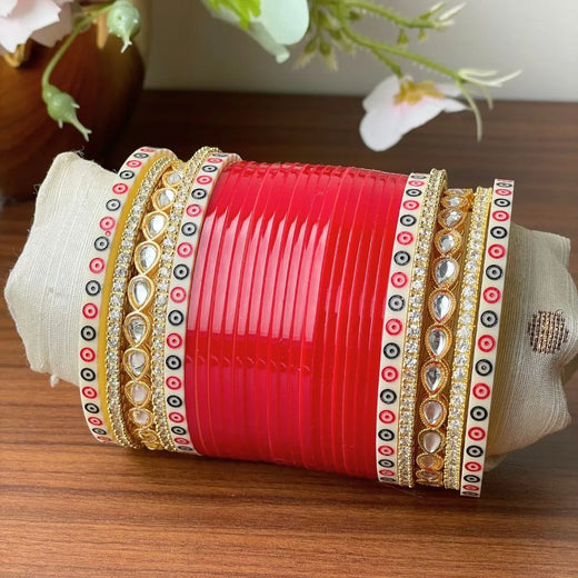 Pearl - Mahat Kundan Red Chooda - Ships Immediately