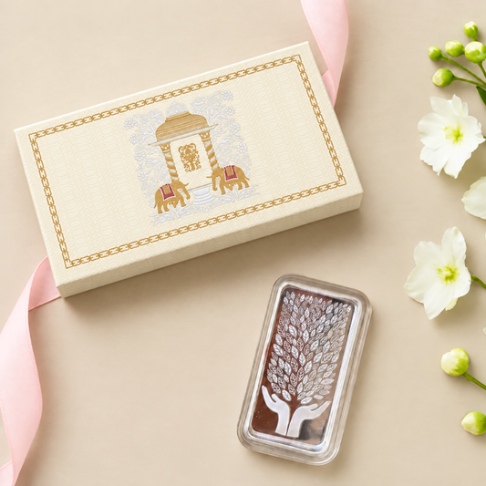 Leaf In Hand Blessings - 999 Silver Bar Coin, Single (Multiple Weights)