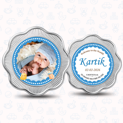 It's A Boy Silver Coin For Baby Announcements - Add Photo & Name