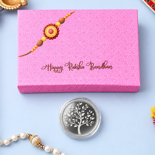 Blessed Banyan Tree 1g 999 Silver Rakhi Gift Coin