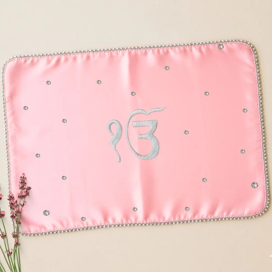 Baby Pink Ik Onkar Motif Mehendi Mat