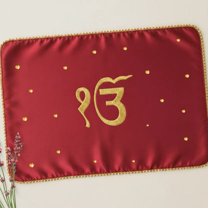 Red Ik Onkar Motif Mehendi Mat
