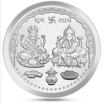 999 Pure Laxmi Ganesh 10 gm Silver Coin Set With Red Box