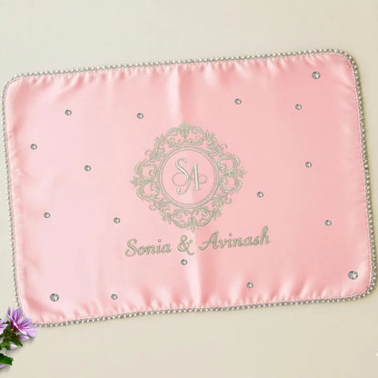Baby Pink Mehndi Mat Customizable With Logo and 1 Line Text