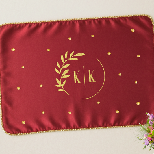 Red Mehndi Mat Customizable With Logo