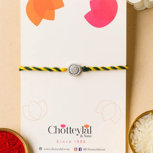 Sterling Bond – Colourful Thread Silver Rakhi for Brother