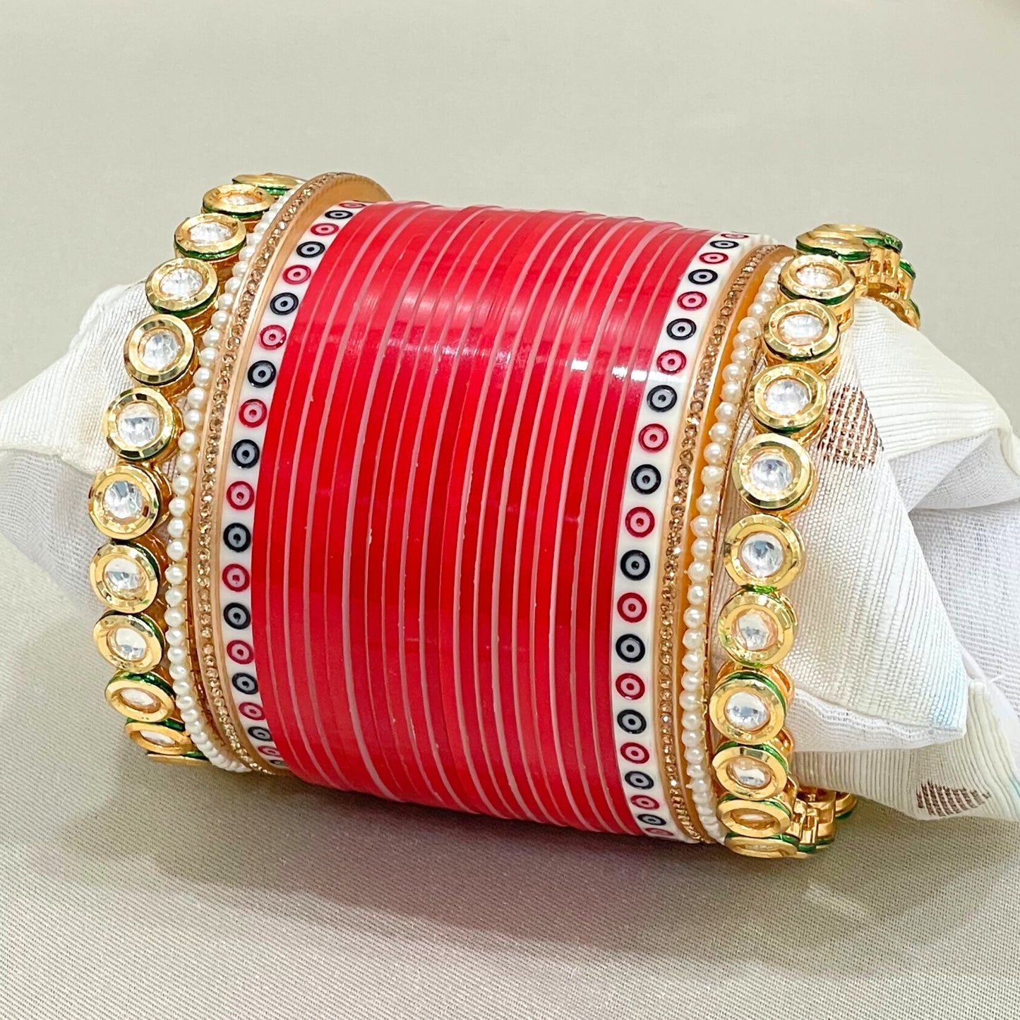 Pure Pearl Grace Kundan Red Chooda