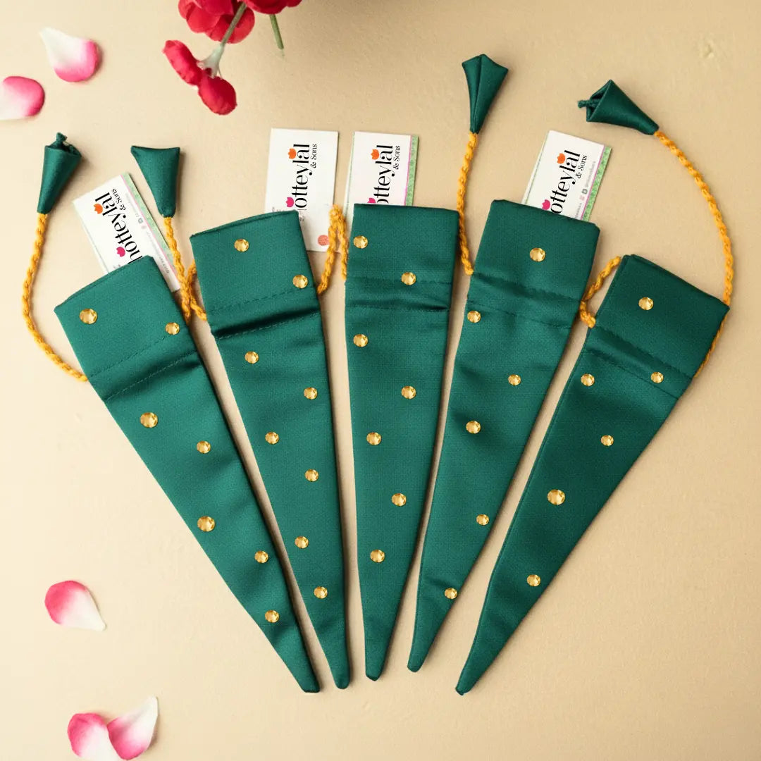 Chotteylal and Sons Heritage Green Stone Satin Heritage Mehndi Cone Holder