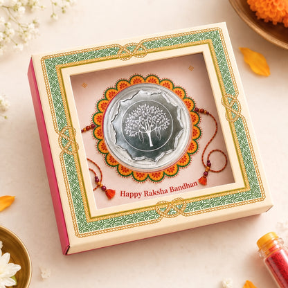 Premium Happy Raksha Bandhan 2gm Star Shape 999 Pure Silver Coin Gift Box