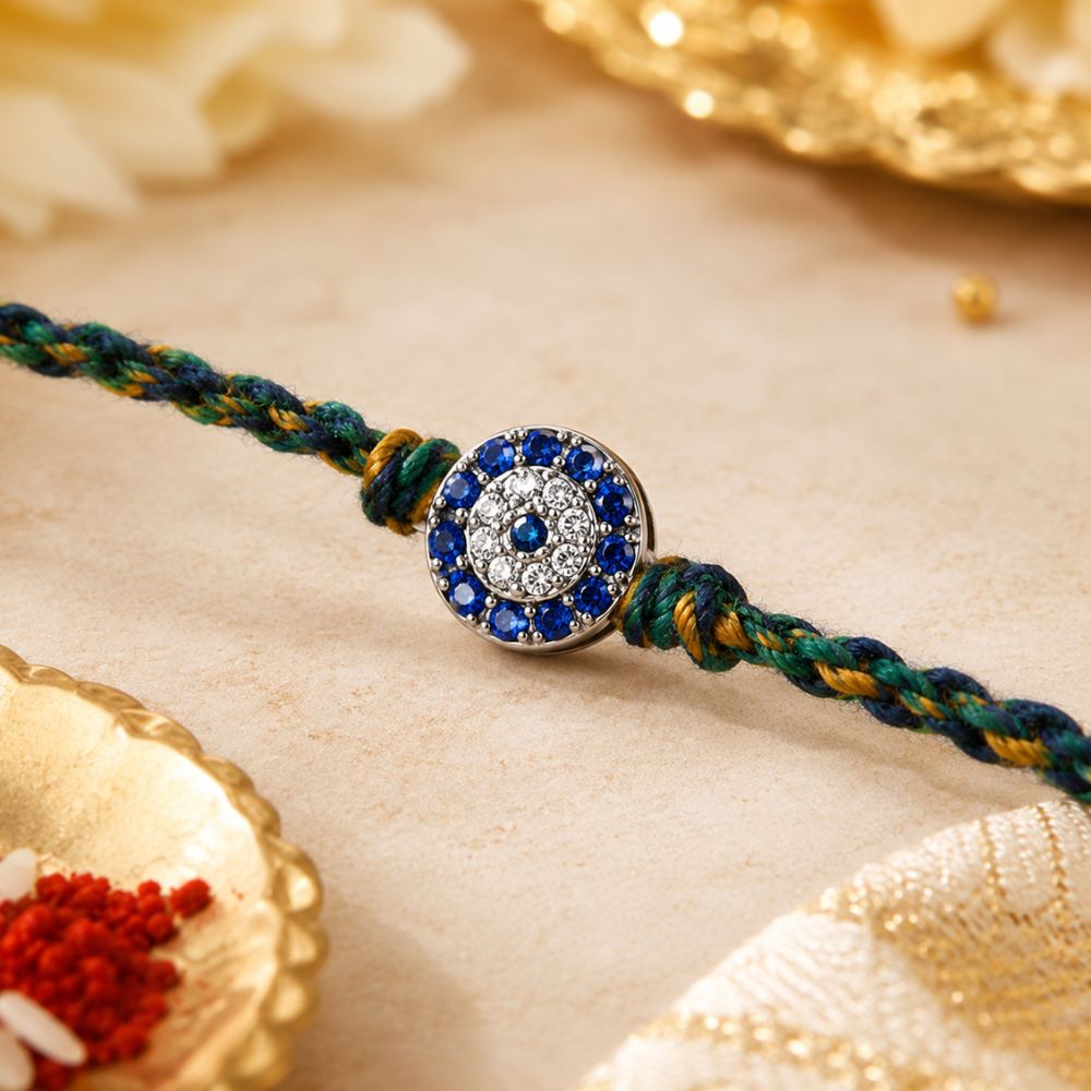 Sterling Bond – Colourful Thread Silver Rakhi for Brother