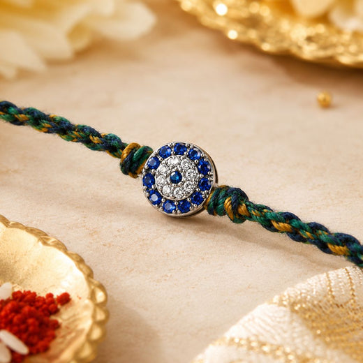 Sterling Bond – Colourful Thread Silver Rakhi for Brother