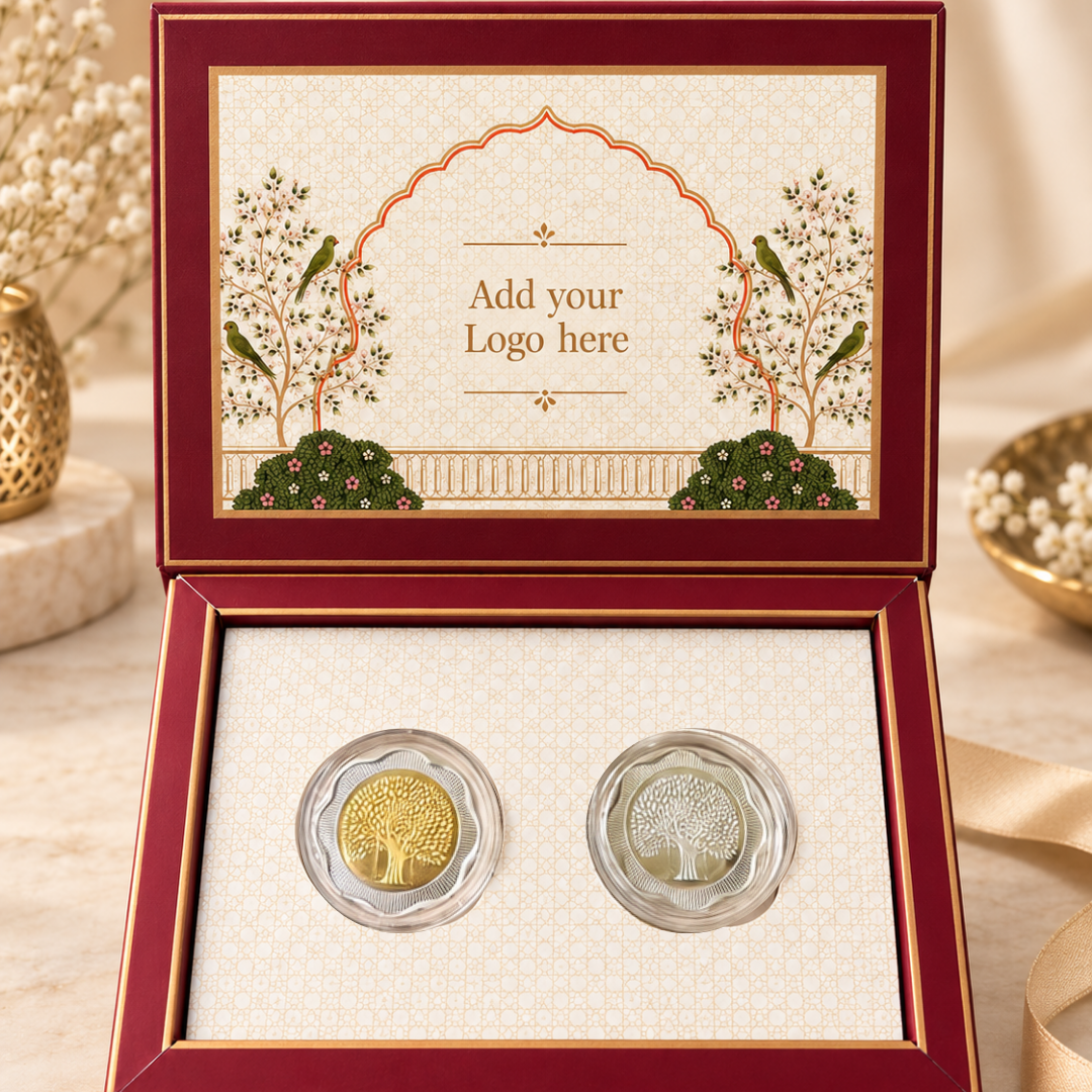 999 Pure Silver Flower Banyan Tree Coin Set 2 (5g each)