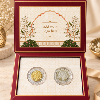999 Pure Silver Flower Banyan Tree Coin Set 2 (5g each)
