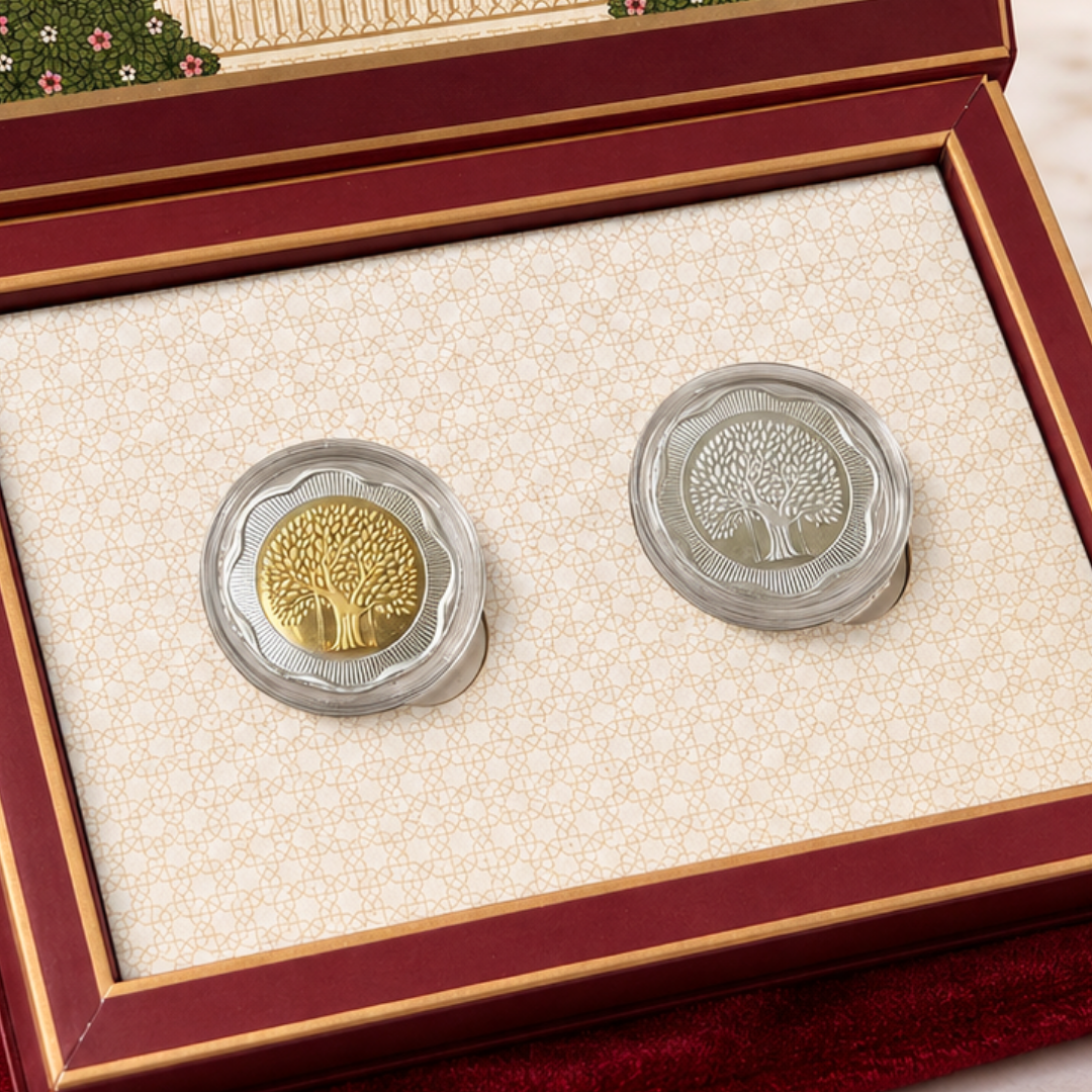 999 Pure Silver Flower Banyan Tree Coin Set 2 (5g each)