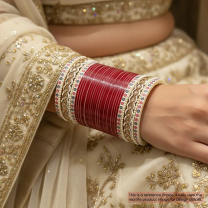 Pure Pearl Bliss Stone Dark Red Chooda