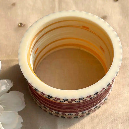 Pure Pearl Classic Heritage Diamond Maroon Chooda Set of 11