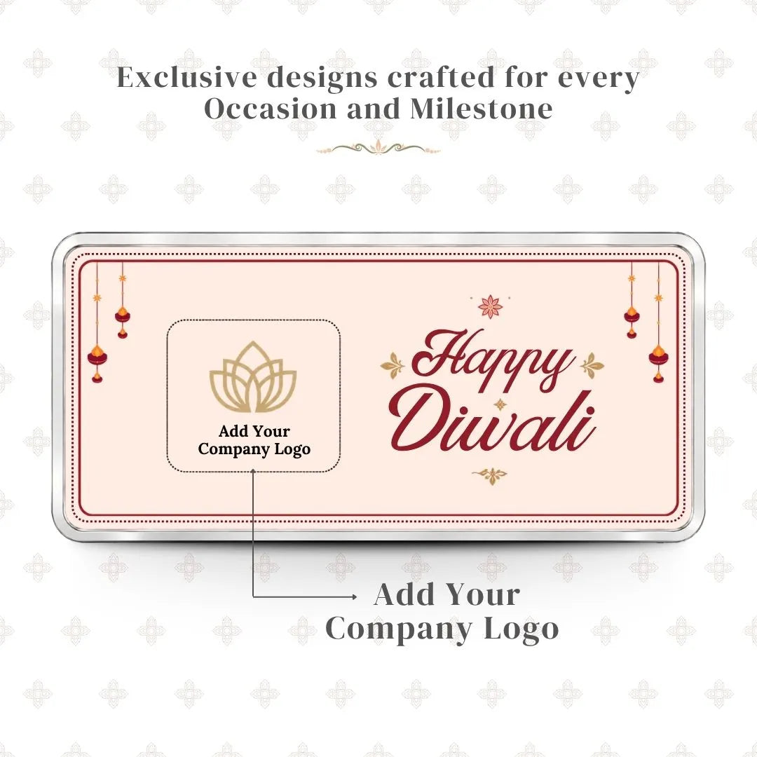 Happy Diwali 20g Custom Silver Bar - Add Your Name/Company