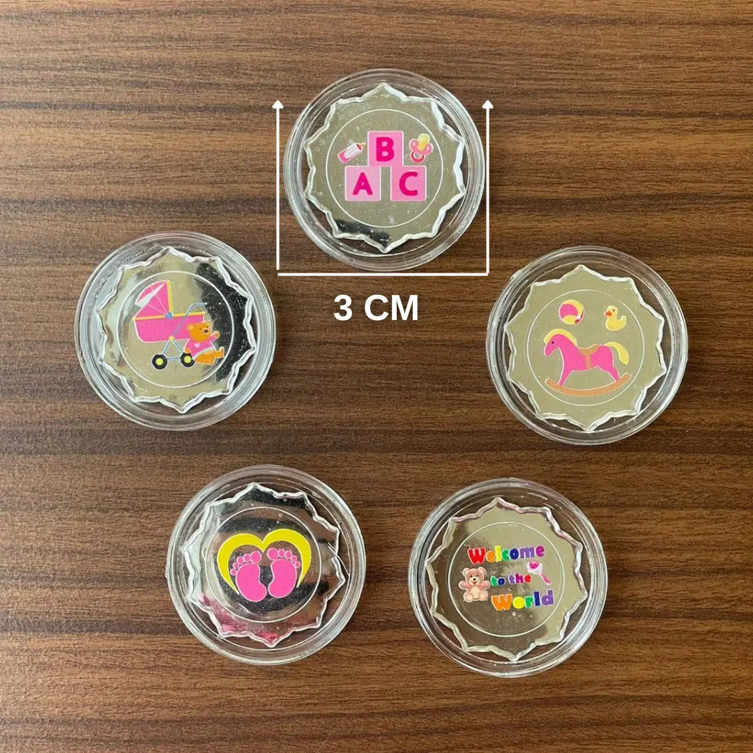 Musical Baby Girl Coin Box, UV Printed, Round Shape, Set of 5 Coins, (2 Gram Each), 999 Purity - Ready To Ship