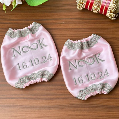 Classic Antique Customisation Baby Pink Chooda Cover – Logo and Date | Chotteylal and Sons