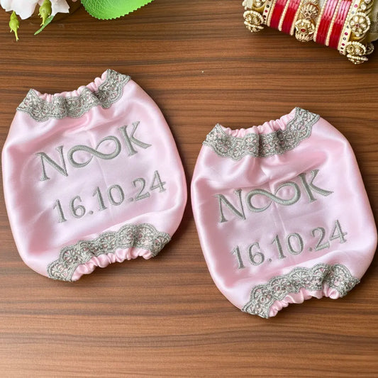 Classic Antique Customisation Baby Pink Chooda Cover – Logo and Date | Chotteylal and Sons