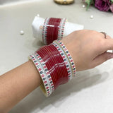 Pure Pearl Glisten Diamond Red/Maroon Chooda