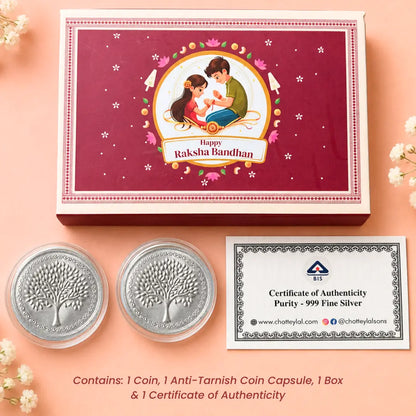 999 Pure Silver Coin Gift Set for Raksha Bandhan