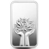 MMTC Lotus In Hand, Silver Finish, Bar Shape, Single (50 Gram), 999 Purity Silver Coin - Ready To Ship