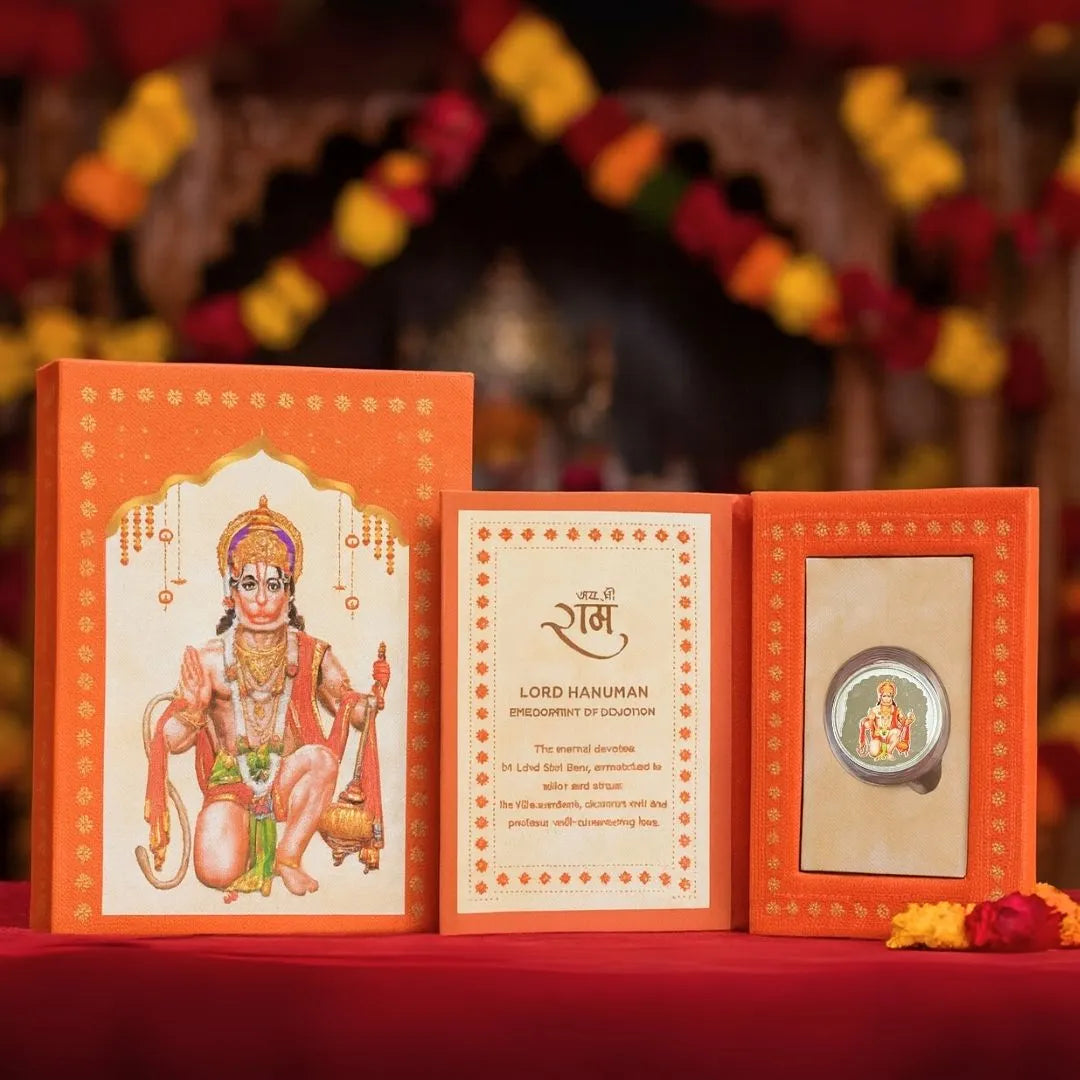 Hanuman Ji, Silver, Round Shape, 1 GM, 999 Purity Silver Coin