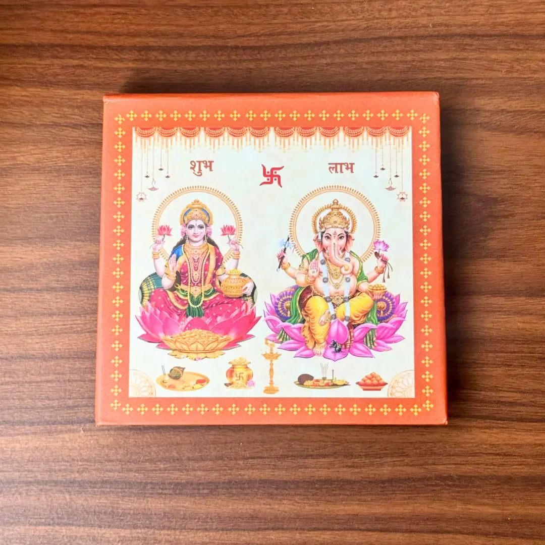 Laxmi Ganesh ji, Silver, Folder Box, 5gm, 999 Purity Silver Coins